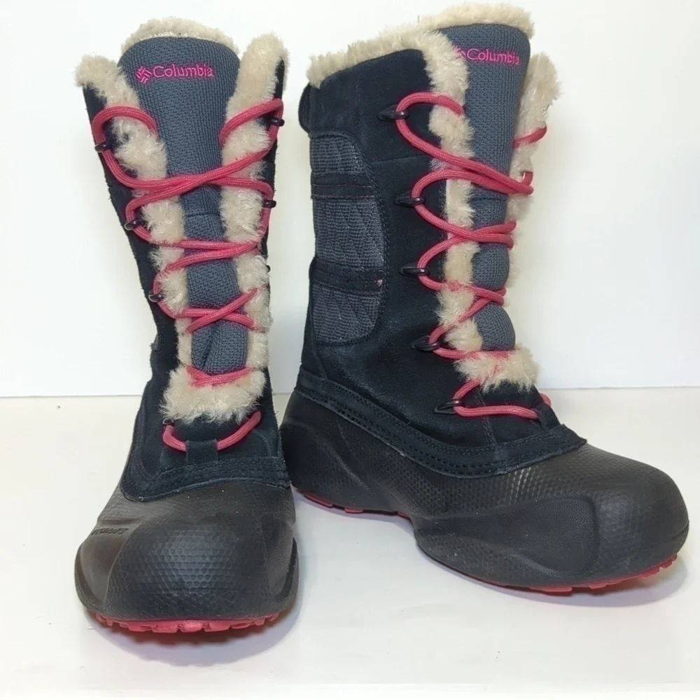 Columbia Tech Lite black/charcoal boots big girl size 5 EU 37.5